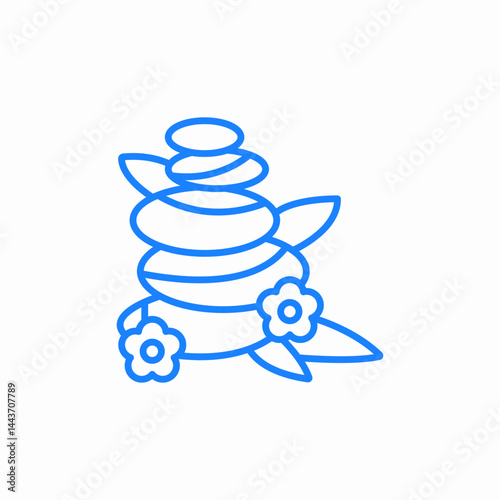 zen stones flowers icon sign vector