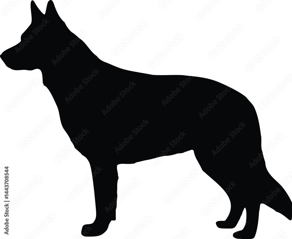 German Shepherd Standing Side Profile Silhouette Illustration Vector German Shepherd Standing Side Profile Silhouette Illustration Vector