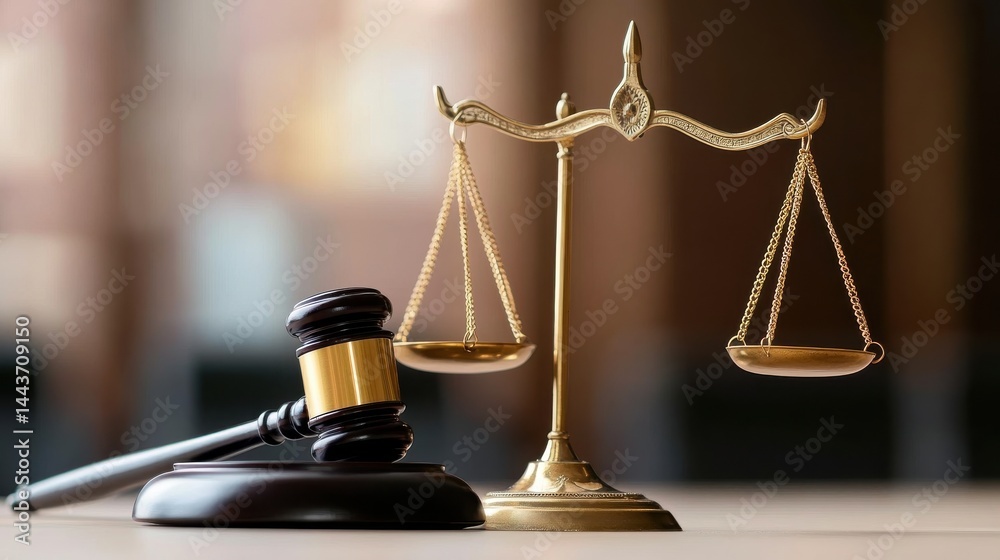 Legal scales and gavel symbolize justice Legal scales and gavel symbolize justice