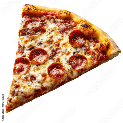 Delicious pepperoni pizza slice restaurant food isolated on transparent background