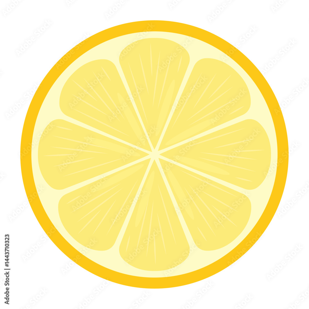 Yellow lemon citrus slice. Vector Yellow lemon citrus slice. Vector