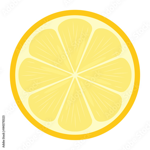 Yellow lemon citrus slice. Vector