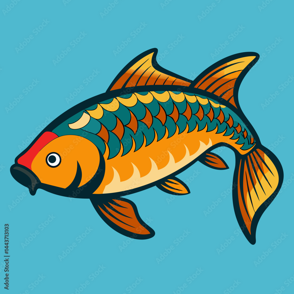 Naklejka premium illustration of a fish Vector icon illustration silhouette Graphics design image white background