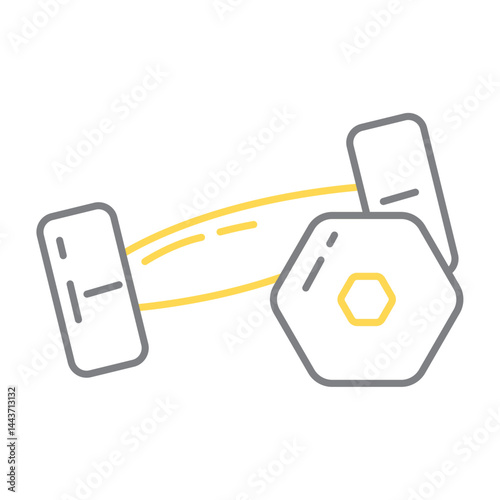 Dumbbells with band. Vector