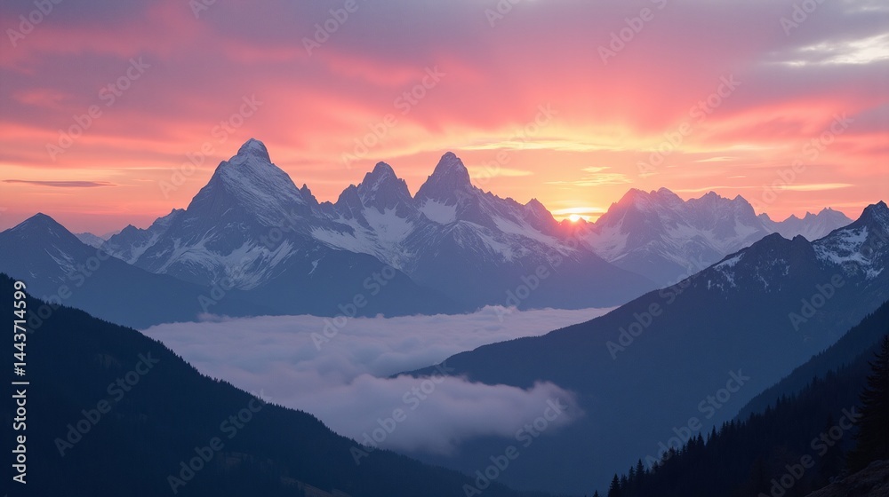 Sunrise Serenity: Mountains in Morning Light Sunrise Serenity: Mountains in Morning Light