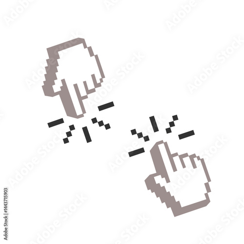 Computer mouse click cursor isolated on transparent. Cursors icons click set. Cursor set in hand, arrow and mouse forms, hand pointer.	