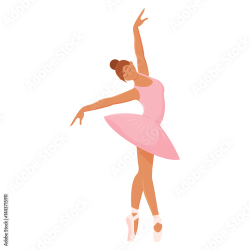 Graceful ballerina dancing. Vector