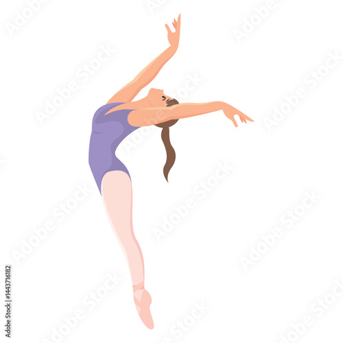 Graceful ballerina dancing. Vector