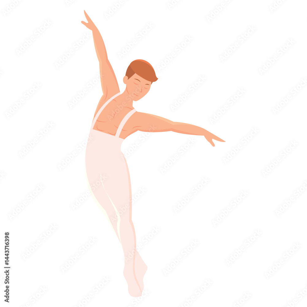 Male ballet dancer posing. Vector Male ballet dancer posing. Vector