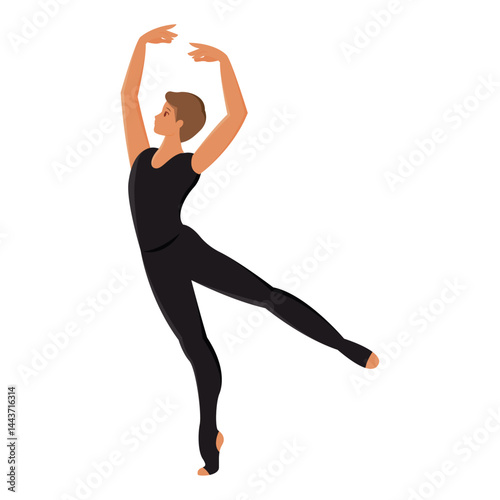 Male ballet dancer posing. Vector