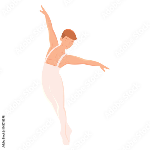 Male ballet dancer posing. Vector