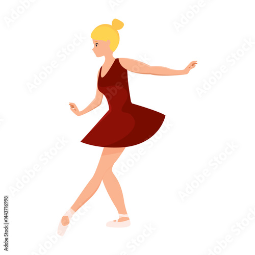 Graceful ballerina dancing. Vector