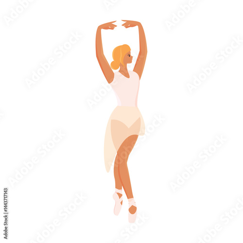Graceful ballerina dancing. Vector