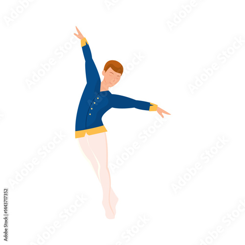 Male ballet dancer posing. Vector
