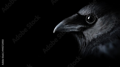   A black bird on a black background