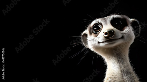 Wallpaper Mural   A close-up of a meerkat's face with both eyes wide open Torontodigital.ca