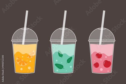 Vector illustration of summer cocktails
