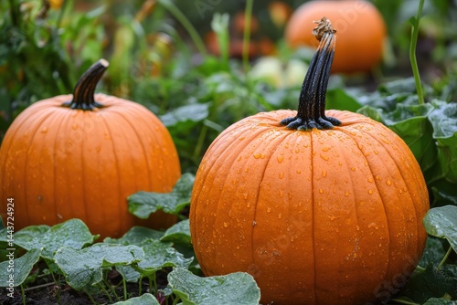Pumpkins. AI generated illustration.