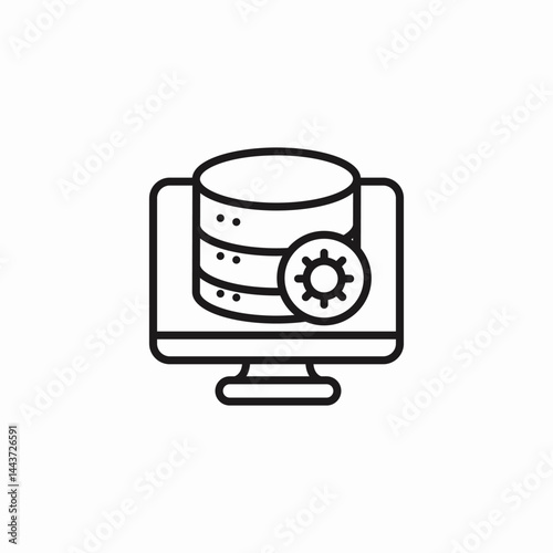 database management screen icon sign vector