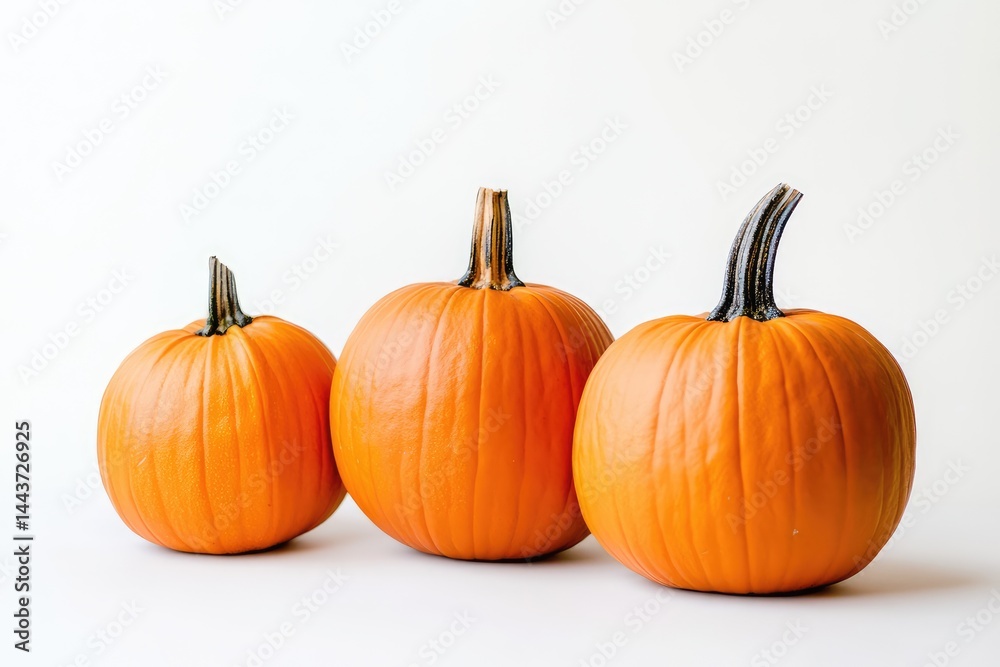 Obraz premium Pumpkins on white background. AI generated illustration.