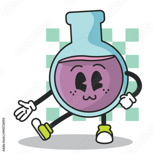 Lab flask cartoon. Vector