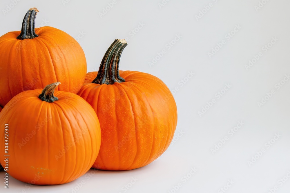 Obraz premium Pumpkins on white background. AI generated illustration.