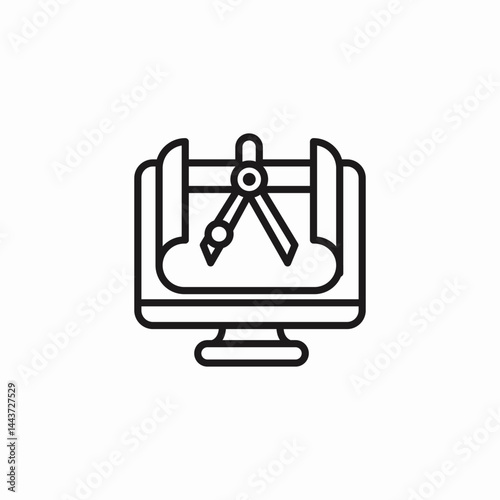drafting tools computer icon sign vector