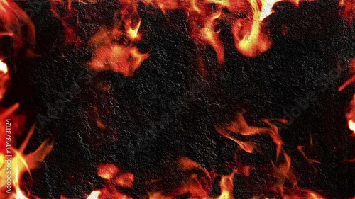 Concrete Wall Background And Flames Video