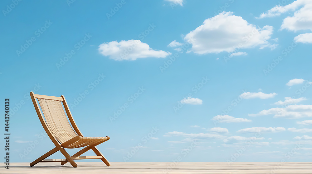 Beach vacation Concept with chair and blue sky Beach vacation Concept with chair and blue sky