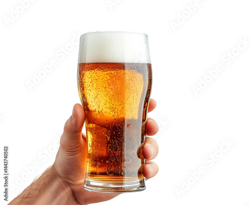 Celebrating craft beer tasting pub garden beverage isolated on transparent background