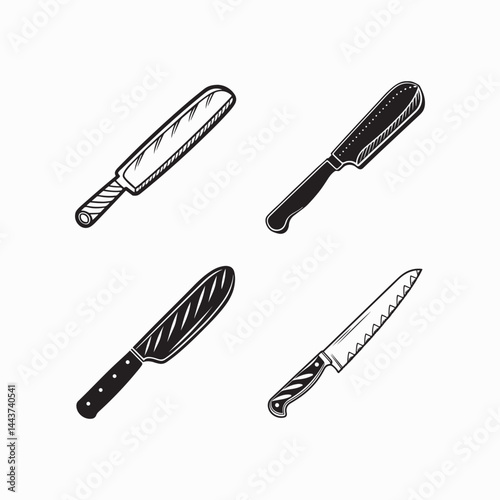 Bread Knife vector art illustration