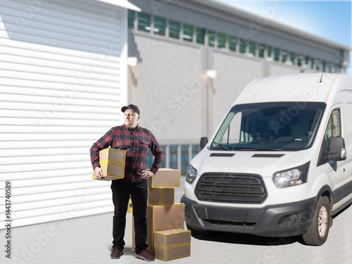Delivery worker in casual c...