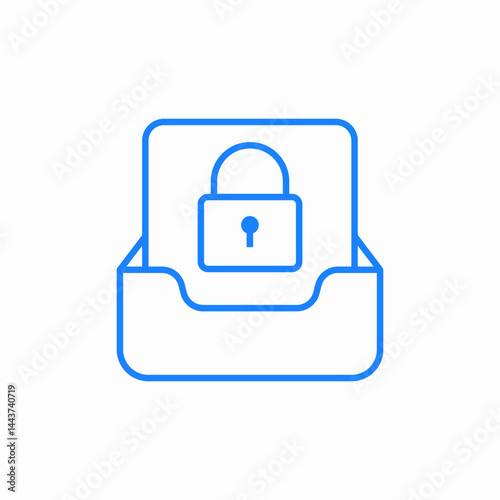 secure inbox icon sign vector