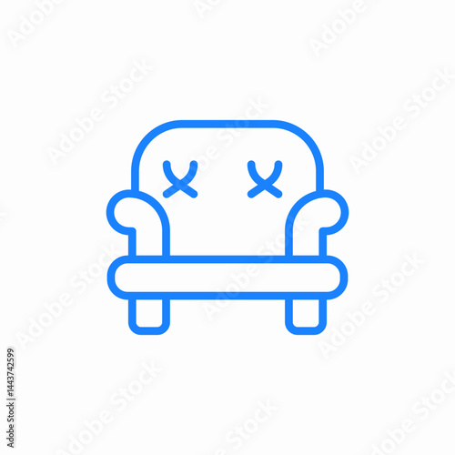 upholstered armchair icon sign vector