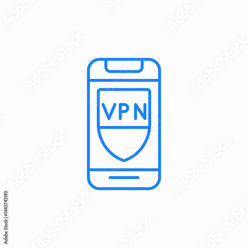 vpn on phone icon sign vector
