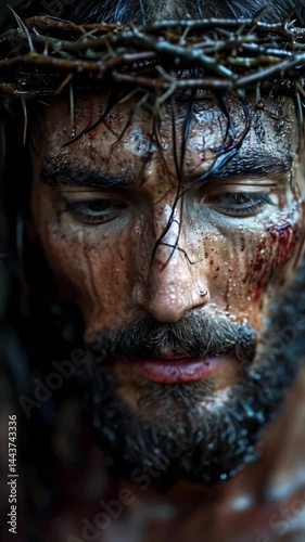 Portrait of jesus on cross