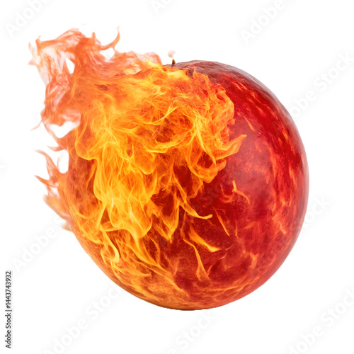 hot burning fireball flame isolated on white or transparent PNG