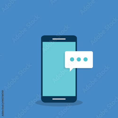 New message notification concept on smartphone. New email pop up. Incoming, open messaging. Chatting, mail, post, letter symbol, sign, emblem with new notification on phone or website