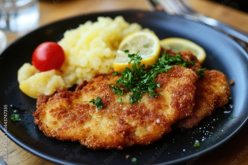 Schnitzel. AI generated illustration. Schnitzel. AI generated illustration.