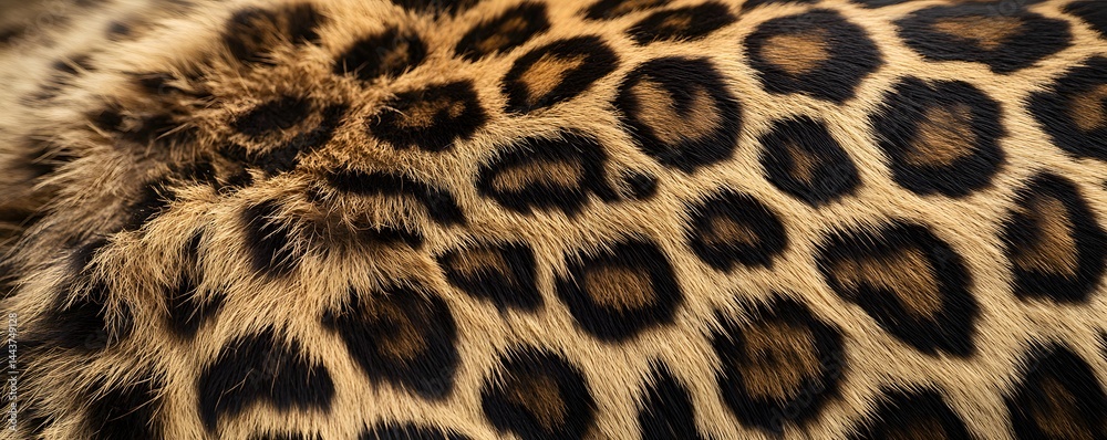 Close up of leopard fur shows its unique spotted pattern