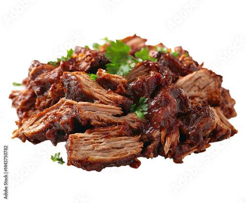 Savory pulled pork feast home kitchen food cozy isolated on transparent background