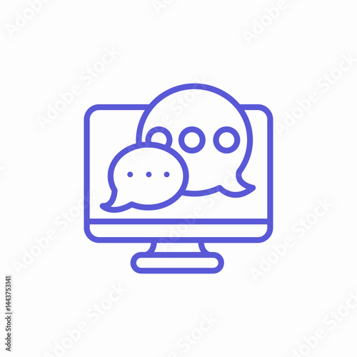online chat bubbles icon sign vector
