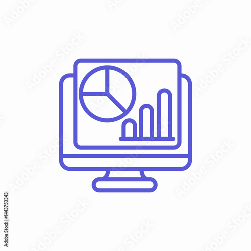 online data analysis icon sign vector