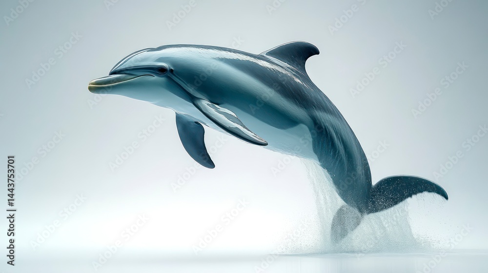 Fototapeta premium Graceful Marine Mammal Leaping from Water Ocean Life Photography Wildlife Action Shot Aquati