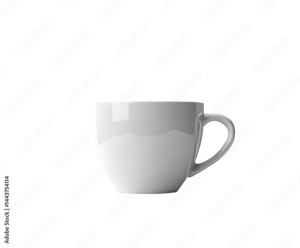 Elegant white coffee cup minimalist product isolated on transparent background Elegant white coffee cup minimalist product isolated on transparent background