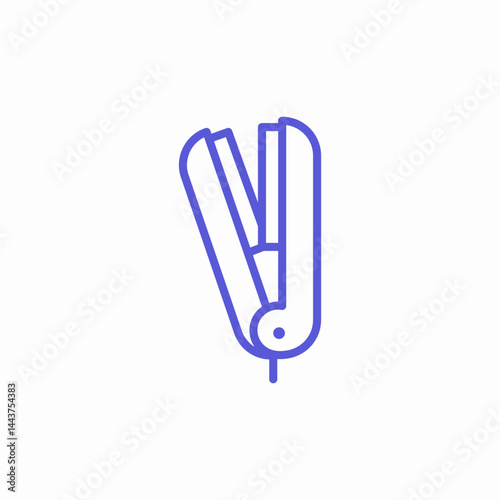 open hair straightener icon sign vector