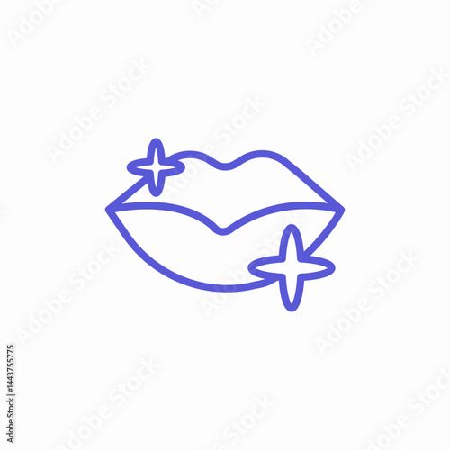 sparkling kissable lips icon sign vector