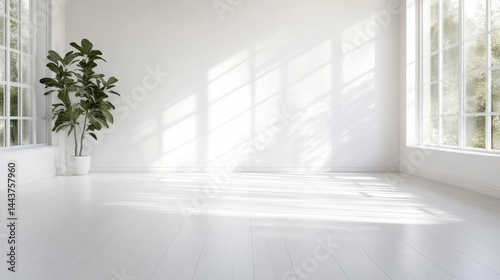 Wallpaper Mural Empty bright room with large windows Torontodigital.ca