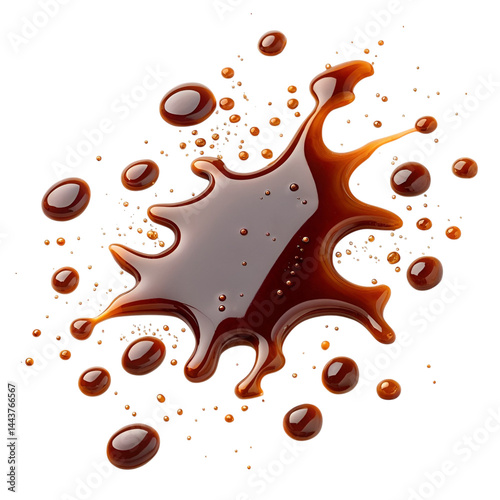 Brown Sauce Splash Isolated on a white or transparent background