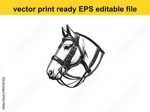 Horse bridle vector for horse